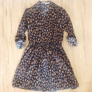 Rachel Roy Navy Animal Print Dress